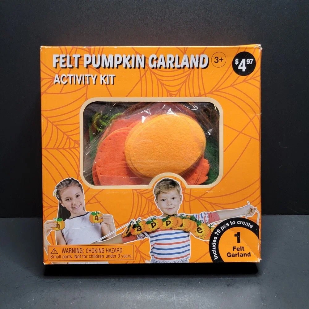 Felt Pumpkin Garland Activity Set Crafts Halloween